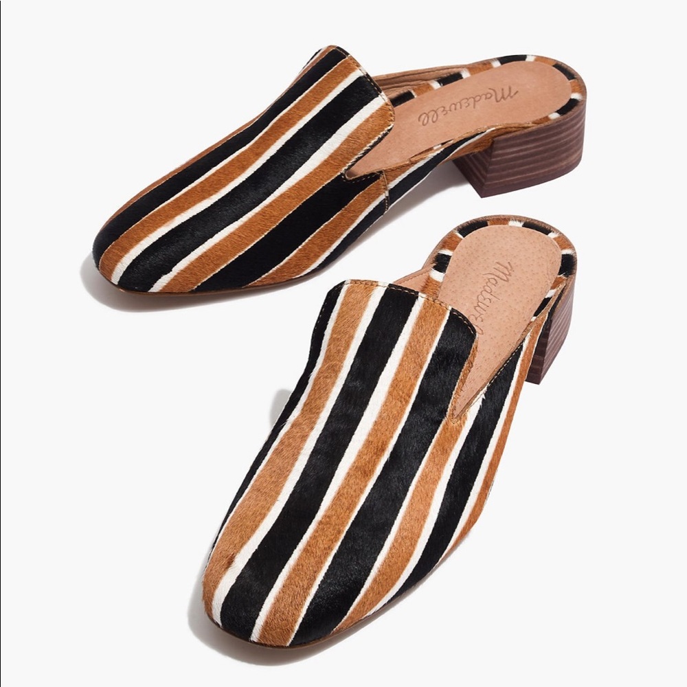 NWT Madewell Willa Loafer Mule (Striped Calf Hair)